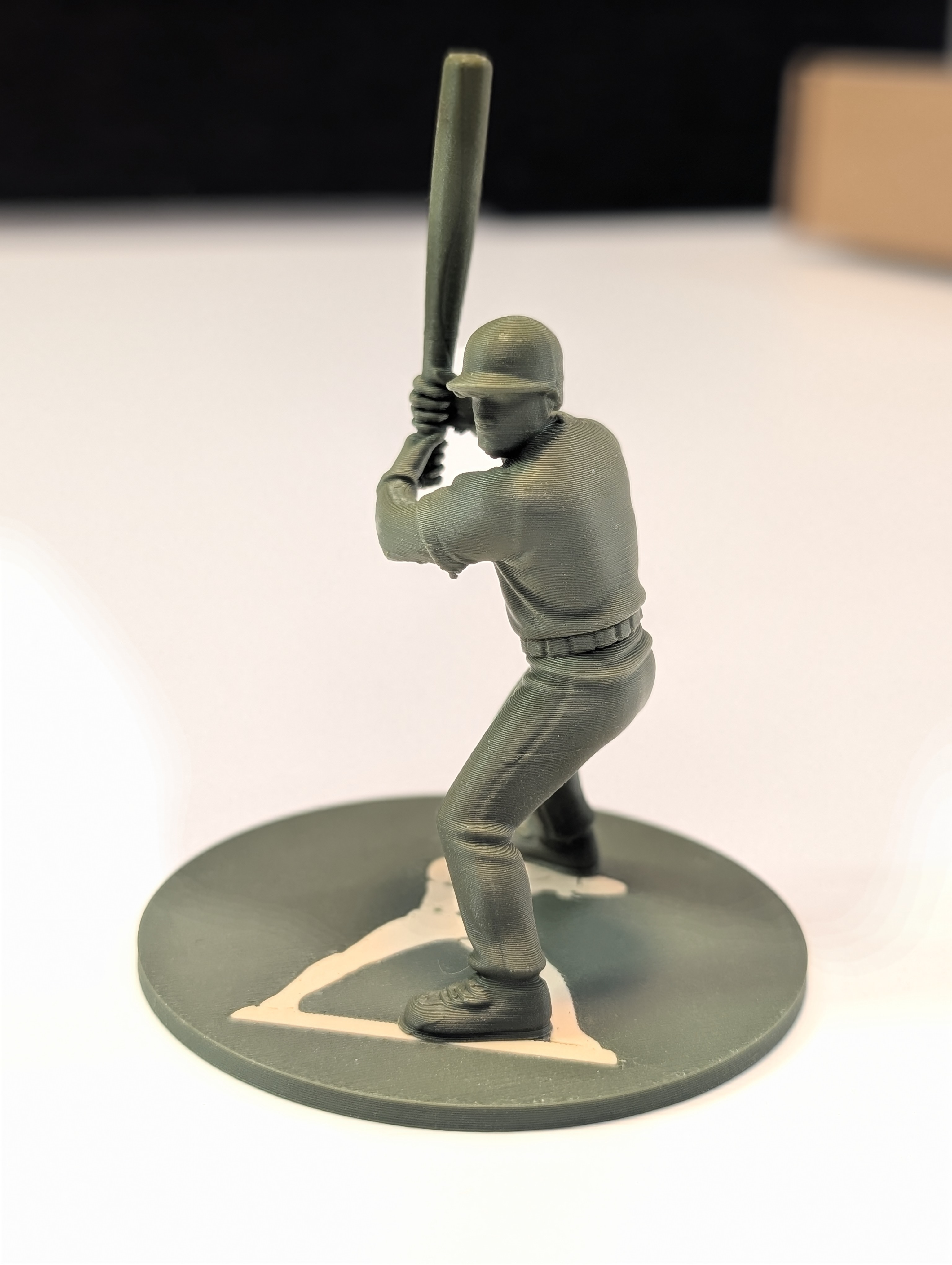 Baseball Army Men small batter figurine — green, 2 inches tall
